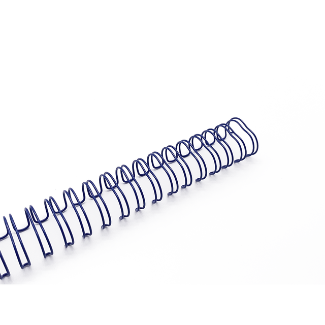 A4 Blue 6.4mm 100pcs/box Hot Selling Paper Binding A4 Custom Color Double Spiral Twin Loop Wire Metal Spiral Binding Coils
