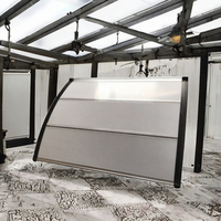 Auvent moderne en polycarbonate à double jointure en aluminium, facile à installer, résistant aux intempéries, emballage compact pour livraison