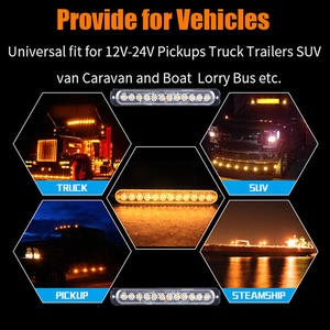 12 <span class=keywords><strong>LED</strong></span> ستروب أضواء الطوارئ البرتقالي ضوء وماض منارة الأصفر العنبر ضوء تحذير 12V 24V Stroboscopes لصناعة السيارات DRL - Product Image 3