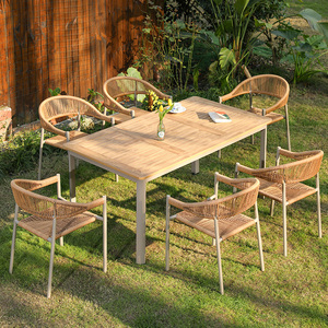 Juego de mesa y sillas de ratán para exteriores Wan Yusen, impermeable, muebles contemporáneos para patio, jardín, balcón y comedor. - Product Image 1
