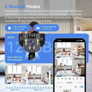 Tripple镜头太阳能摄像机支持2.4g 5g Wifi PIR运动检测彩色夜视无线4g太阳能摄像机 - Product Image 6
