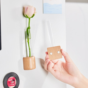 Jarrón Magnético <span class=keywords><strong>de</strong></span> Madera <span class=keywords><strong>para</strong></span> Refrigerador, Pequeño Tubo <span class=keywords><strong>de</strong></span> Vidrio <span class=keywords><strong>para</strong></span> Cultivo Hidropónico, Decoración <span class=keywords><strong>de</strong></span> Cocina, Soporte Magnético <span class=keywords><strong>para</strong></span> Flores - Product Image 3