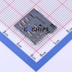 HYC13-SIM06-135B SIM Card Connector SMD Connector Self-Return Type Micro SIM Card Card Holder No Card Detection - Product Image 2