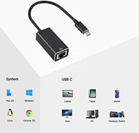 Adaptateur réseau filaire USB-C Thunderbolt 3 vers Ethernet Gigabit pour ordinateur de bureau - En stock