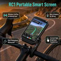 Écran intelligent portable pour moto de 3,6 pouces, IP66, sans fil, Apple CarPlay, Android Auto, batterie 3000 mAh, commande vocale