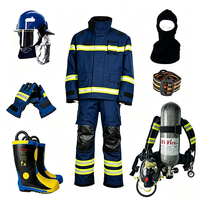 Perlengkapan Pemadam Kebakaran Pelindung Termal dengan Helm SCBA, Sarung Tangan, dan Sepatu Bot untuk Penyelamatan
