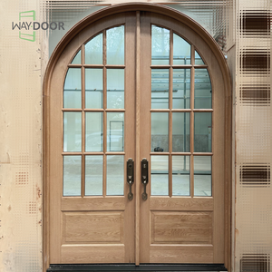 Puerta de Madera Tradicional de Diseño Arqueado de Lujo Estilo Americano Waydoor, Arco Francés, Elegante, de Alta Calidad y Duradera - Product Image 3