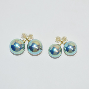 Pendientes de Perlas de Agua Dulce de 6 mm con Baño de Oro Aurora sobre Plata de Ley, Estilo de Lujo Ligero, Certificados para Mujer - Product Image 1