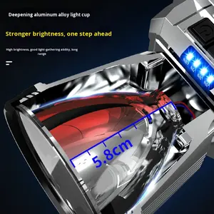 Super heller wiederauf ladbarer LED-Scheinwerfer Langstrecken-wasserdichter Nacht fischers chein werfer - Product Image 2