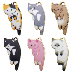 Gantungan Kucing Enamel Grosir untuk Pembuatan Perhiasan, Berbagai Model, Gantungan Kucing Lucu untuk Anting, Kalung, Gelang, Liontin, Kerajinan Tangan - Product Image 2