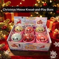 Jouet anti-stress en PU en forme de renne de Noël de 8,5 cm, avec paillettes, à presser et à caresser, pour les 14 ans et plus
