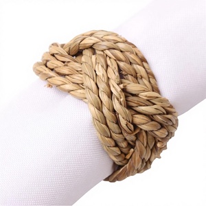 <b>Hand</b> Woven Bamboo Napkin <b>Ring</b> Modern Handmade Wedding Home Party Table Serviette Buckle <b>Ring</b> <b>Holder</b> - Product Image 3