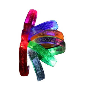 Custom Logo <b>Cheap</b> <b>LED</b> Luminous Bracelet Wristband Acrylic Flat Broadband Bubble Bracelets for Neon Party Supplies - Product Image 1