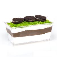 Tasses à mousse en plastique dur pour desserts, coffret d'emballage avec couvercle pour pudding et desserts ml
