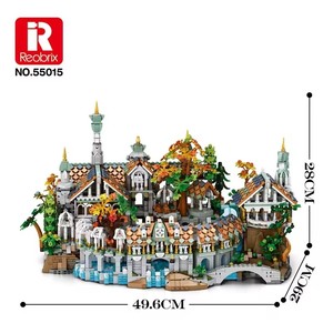Reobrix 55015 4406PCS MOC Castillo Medieval de Película, Vista de Calle, Modelo de Arquitectura DIY, Bloques de Construcción, Sets de Juguetes de Ladrillos - Product Image 6