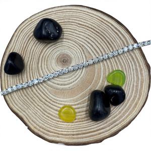 Pulsera de tenis de plata 925 con moissanita y diamantes, chapada en rodio, joyería clásica de lujo brillante, unisex, para fiestas - Product Image 1