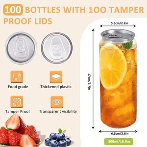 Durable 250ml 300ml 350ml 400ml 500ml plástico PET bebida lata portátil con tapa de fácil apertura para envasar alimentos leche Soda - Product Image 2
