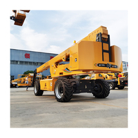 Nouvelle remorque de moteur Diesel automotrice 28 mètres élévateur à flèche télescopique 300KG engrenage de moteur Mobile en acier antenne remorquable automatique