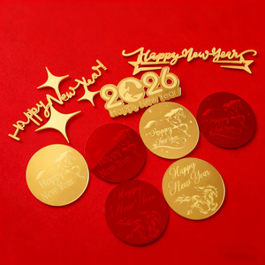 Decorazione per Torta in Acrilico 'Felice <span class=keywords><strong>Anno</strong></span> Nuovo 2026' con Motivo '<span class=keywords><strong>Anno</strong></span> del Cavallo' - Product Image 3