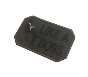 Sentado en la silla Solo "Like a <span class=keywords><strong>Boss</strong></span>" Parche bordado de patrón divertido para bolso Sombrero Chaquetas de hombro tácticas Parche de mochila - Product Image 5