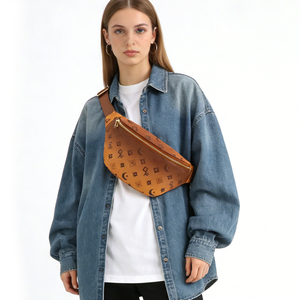 Riñonera unisex de piel sintética con correa ajustable, estilo bandolera, para uso urbano y viajes - Product Image 1