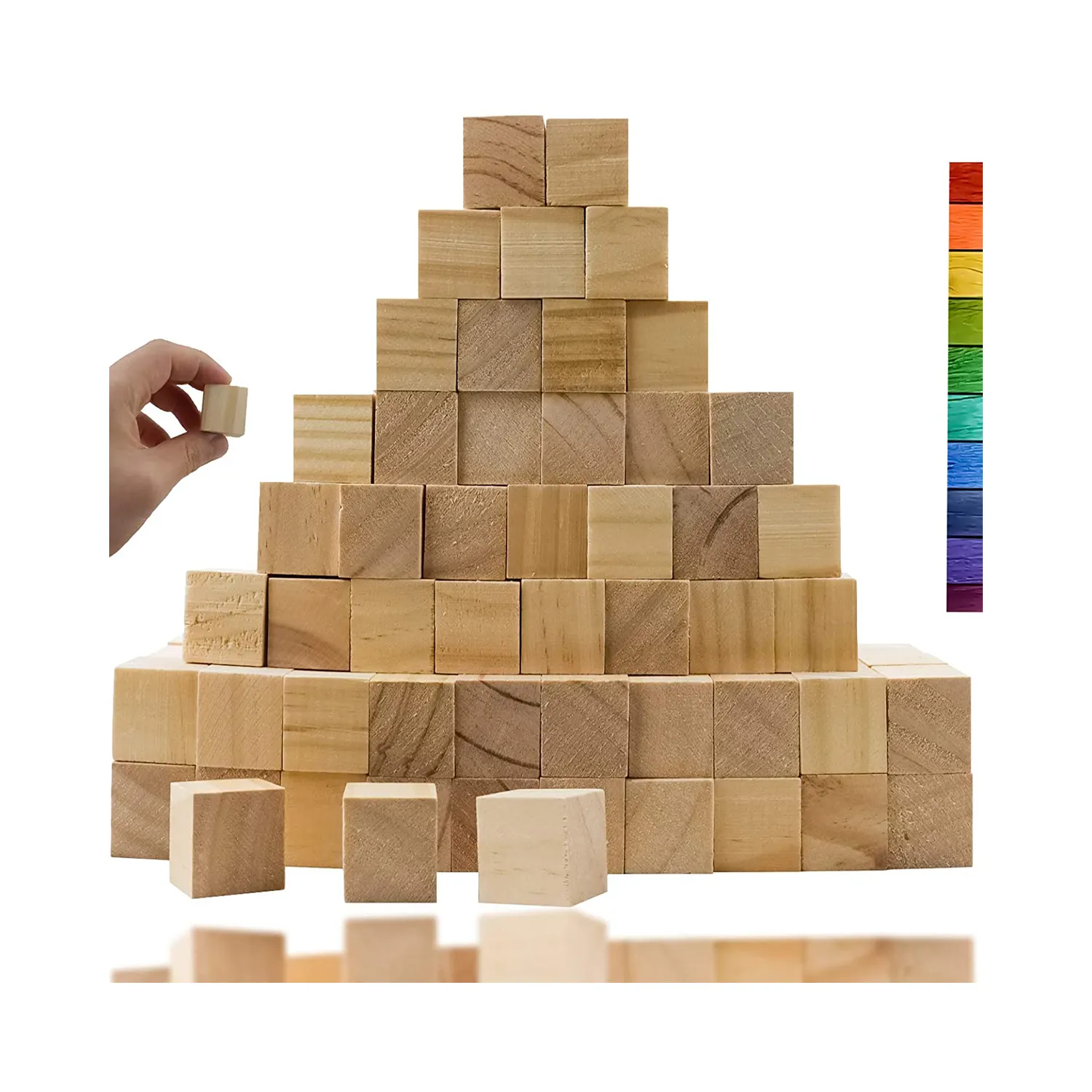 Homfun — bloc d'architecture carré en bois de pin, pour peinture pour enfants, bricolage, artisanat, fabrication de Puzzle, fournitures d'art de sculpture de Photo,