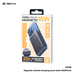 Banque d'alimentation magnétique ultra-fine REMAX CX09 10000mAh, coque métallique, <span class=keywords><strong>chargeur</strong></span> sans fil rapide 15W, PD 20W, banque d'alimentation portable pour les voyages - Product Image 2