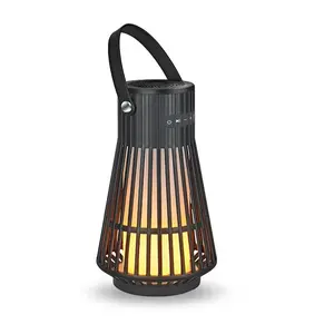 Luz de llama inteligente para el hogar, lámpara portátil de ambiente impermeable, linterna inalámbrica, altavoz para jardín, barbacoa, fiesta con batería de 2000 mAh