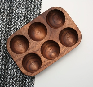 Porta Huevos de Madera OEM, 6 Compartimentos, Rectangular, Manual, para Bandeja, Servicio a la Habitación de Hotel, Buena Calidad - Product Image 1