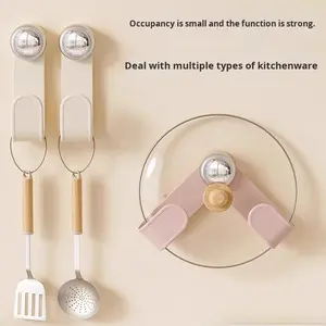 Support de couvercle de pot en plastique crème à ventouse, multifonctionnel, réglable, mural, sans perçage, moderne et simple, pour <span class=keywords><strong>la</strong></span> cuisine - Product Image 3