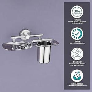 Jabonera de Latón de Estilo Moderno con Soporte para Vaso de Níquel, Portátil para Baño o Hotel - Product Image 3