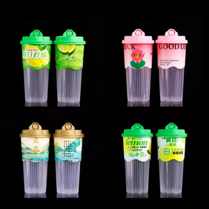 Tasses en plastique d'étiquetage épaissies dans le moule avec des motifs de fruits frais, idéales pour l'emballage de boissons - Product Image 2