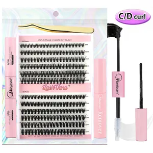 New Design DIY Lash Kit Segment Eyelash 20D 30D 40D Individual Cluster Silk Fluffy Fans Knot Free Lashes Diy Eyelash Extension