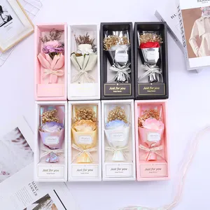 Wholesale Single Branch Soap Flower Valentines Mothers Festival Day Wedding Decoration Soap Rose Artificial Flowers For Gift