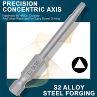 Embout de tournevis triangulaire OEM en acier S2, tige hexagonale 1/4, TA18-TA46, pour les distributeurs de quincaillerie