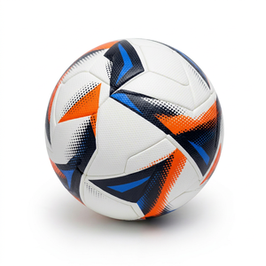 Ballon de football de qualité supérieure, blanc, orange, bleu, ballon d'entraînement taille 3, PVC durable, léger, pour entraînement en salle/extérieur - Product Image 1