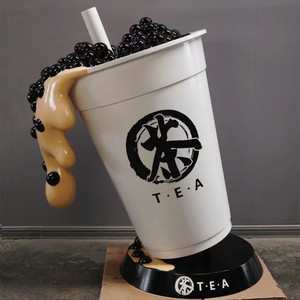 Muebles de fibra de vidrio para tienda de dulces, taza de té de leche, escultura <span class=keywords><strong>gigante</strong></span>, decoraciones para tienda de té de leche - Product Image 2