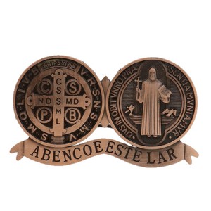 Más Vendido Mecrt Insignia Religiosa de San Benito, Decoración Retro de Metal para el Hogar, Adorno Católico para Coche y Escritorio, Principalmente de Aleación - Product Image 6
