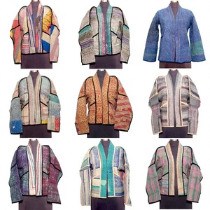 Chaqueta de Punto Hecha a Mano, Ecológica, 100% Algodón, Transpirable, Reversible, de Secado Rápido, Estilo Vintage Kantha con Botones, para Otoño/Invierno - Product Image 2