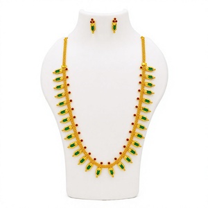 Gold Plated Fashion Necklace Premium Quality Necklace Set Wholesale UAE <b>Indian</b> wedding <b>jewellery</b> South <b>Indian</b> temple <b>jewellery</b> - Product Image 1