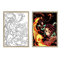 Peinture lumineuse LED personnalisée Demon Slayer, art décoratif sur le thème des paysages, inspiré de l'anime