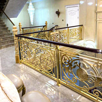 Nouvelles rampes d'escalier en spirale en alliage d'aluminium haut de gamme de style chinois, personnalisées, à base de ciment, pour villas