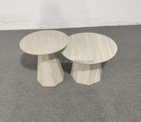 Ensemble de tables basses modernes carrées et rondes, meubles pour la maison, Tables basses en bois de luxe Table basse en papier de pierre de travertin