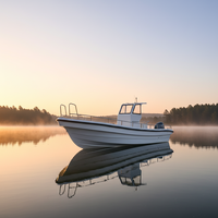Grandseaboat Nouveau bateau de pêche sportif de petite taille en fibre de verre de 6,8 m avec moteur hors-bord blanc à vendre