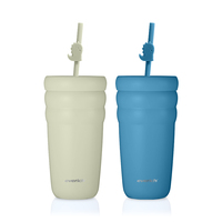 Everich Tasse isotherme moderne 20oz à double paroi en acier inoxydable Tasse isotherme à vide thermos isolation nuage Thermos gobelets avec paille Po