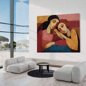 Peinture à l'huile texturée réaliste et douce, effet impasto, peinte à la main, pour décoration intérieure, art mural - Product Image 1