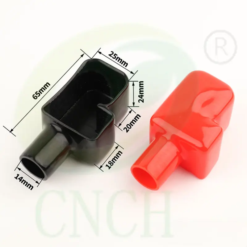 Copricapo in PVC rosso e nero resistente per terminale di avviamento della batteria