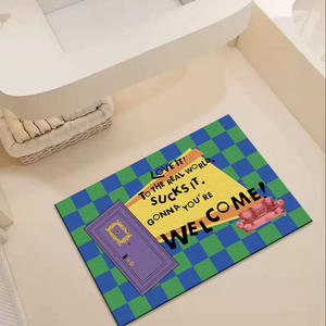 Friends Themed Rectangular Bath <b>Mat</b> Absorbent Non Slip <b>Rubber</b> Bottom Cartoon Design For Bathroom Shower Toilet Area - Product Image 1