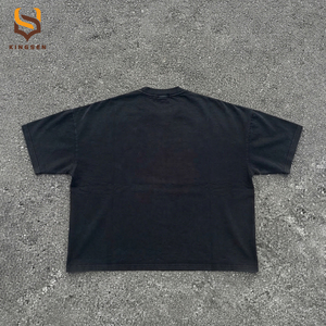 T-shirt court et ample en molleton 100 % coton épais pour homme, coupe boxy, idéal pour le sport, impression sérigraphique, design vierge - Product Image 2