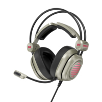 Mikrofon penghilang kebisingan ENC, Headset logam isolasi suara earbud Gaming kabel USB 53mm 7.1 Omnidirectional